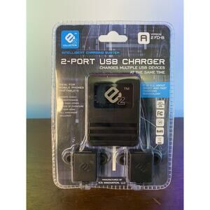 EZ COLLECTION 2-PORT USB CHARGER INTELLIGENT FAST CHARGING SYSTEM PHONE LAPTOP